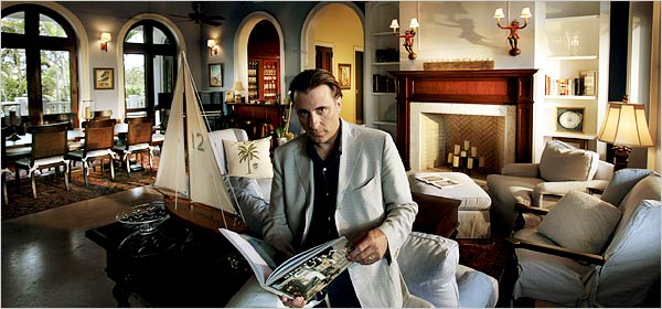 monkey sconce, Andy Garcia in the "At home" section of the "New York Times" on April 27, 2006.  